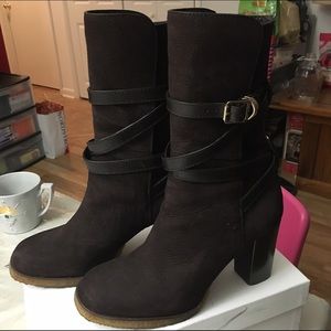 Tory Burch Jaime Suede boots chocolate
