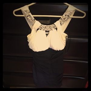 Beauty white and black mini dress