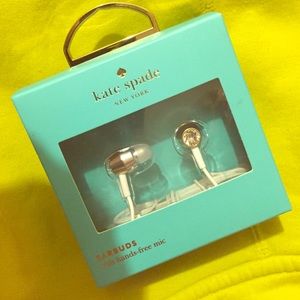 Kate spade Crystal Studded Ear Buds with Mic💎