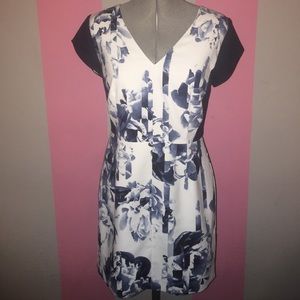 Banana Republic Cap Sleeve blue and white dress