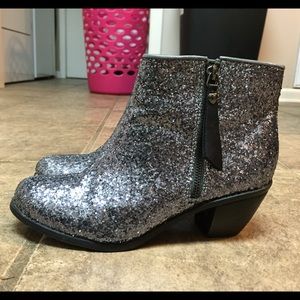 Silver Glitter Booties