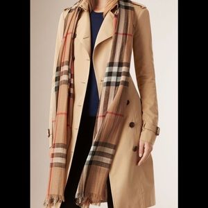 BRAND NEW BURBERRY GIANT CHECK GAUZE SCARF