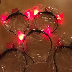 NEW 3 Devil horn hairbands w/ lights🎃Halloween!