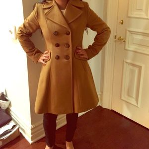 Trina Turk beige wool & cashmere long coat