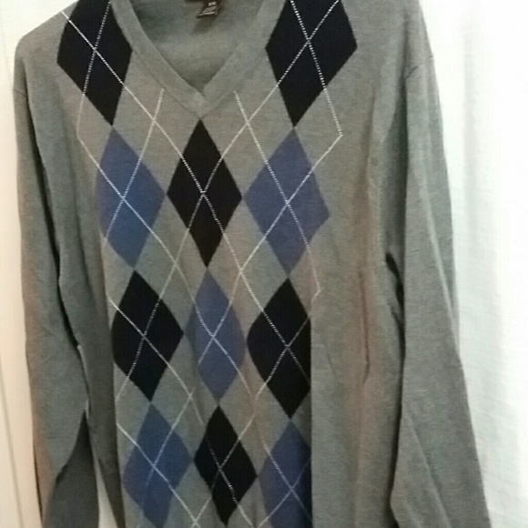 Chatham Road sweater v-neck argyle men's sweater - Picture 4 of 4