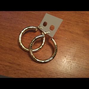 Hoop Earrings Plated Gold.