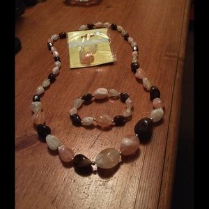 Beaded Necklace, bracelet and earrings set