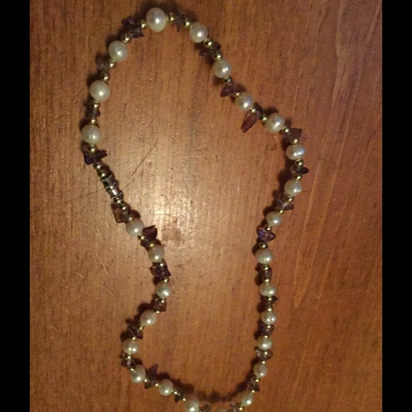 Pearl Beads and Light Purple Stones.