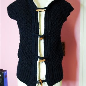 Zara Knit Vest in Navy Blue