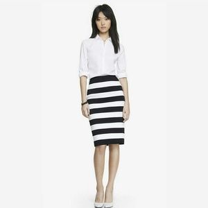 Express high waist midi pencil skirt