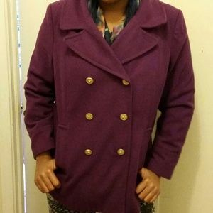 Purple wool peacoat
