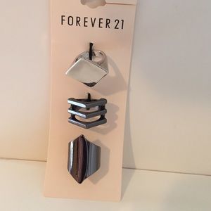 Dark grey/ Silver rings