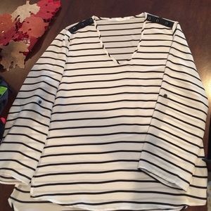 Loose fitting striped blouse
