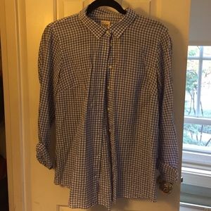 J.Crew blue and white gingham shirt