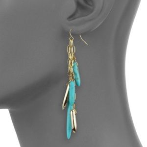 Kara Ross Turquoise Stick Dangle Earrings