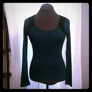 Lace Shoulders Scoop Neck