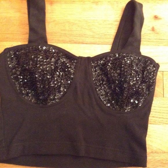 Cropped Top black Medium with sparkles