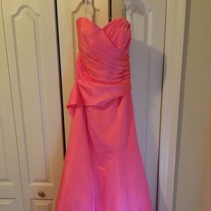 Alfred Angelo Corset back coral bridesmaid gown