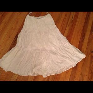 White cotton size M cotton elastic waist skirt