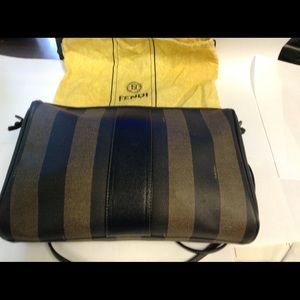 Vintage authentic fendi stripe cross body bag