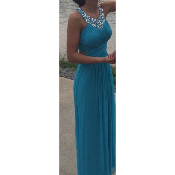 Aqua Prom Dress - Picture 2 of 3