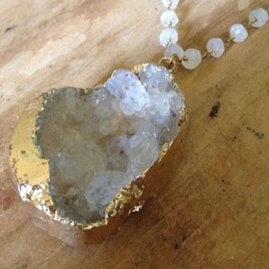Moonstone & quartz necklace