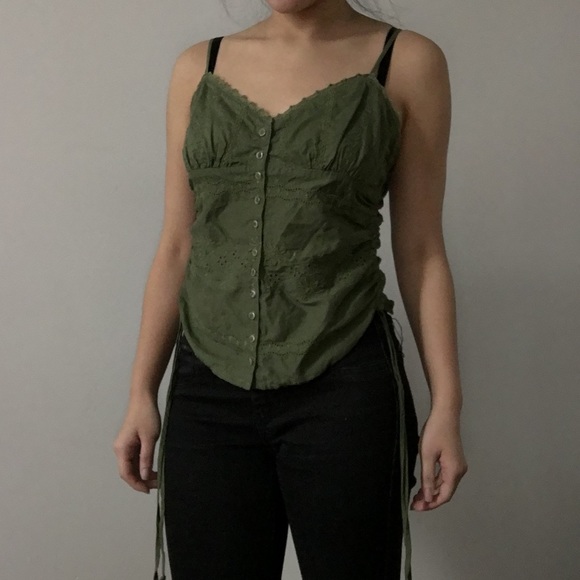 Cute summer spaghetti strap top green - Picture 1 of 2