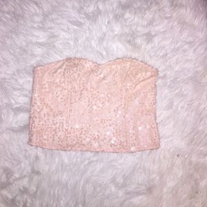 Forever 21 Blush Pink Sequin Crop Top