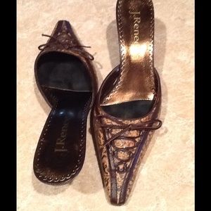 PRICE CUT!!  Really cute brown leather mules!!