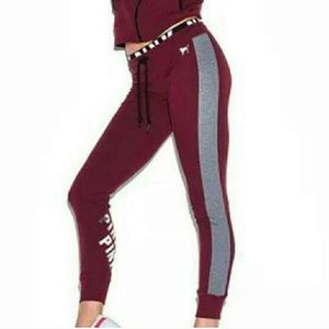 Vs pink burgundy gym pant