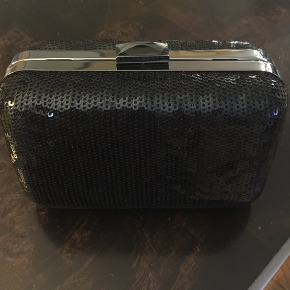 BCBGMaxAzria Black Sequin Clutch