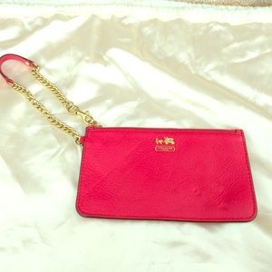 Coach Pink Leather Wristlet