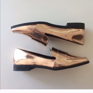 Gold loafers
