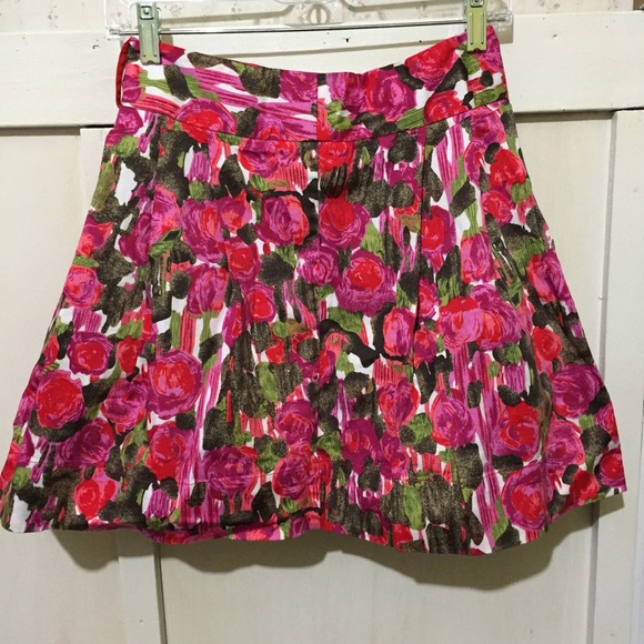 Flower Pattern A-Line Skirt