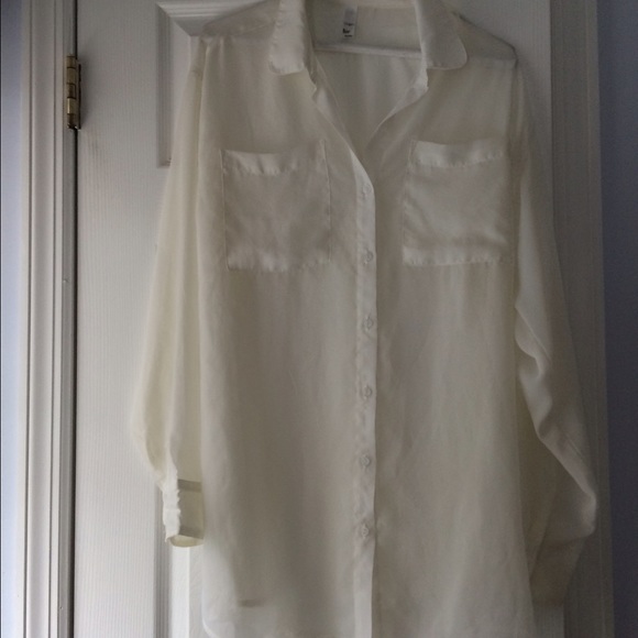 American Apparel oversized chiffon button up