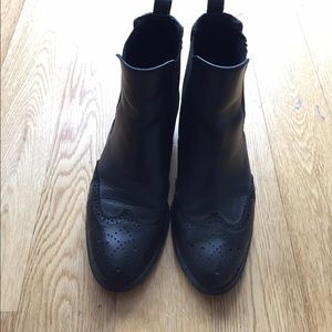 Franko Sarto black leather boots, size 6