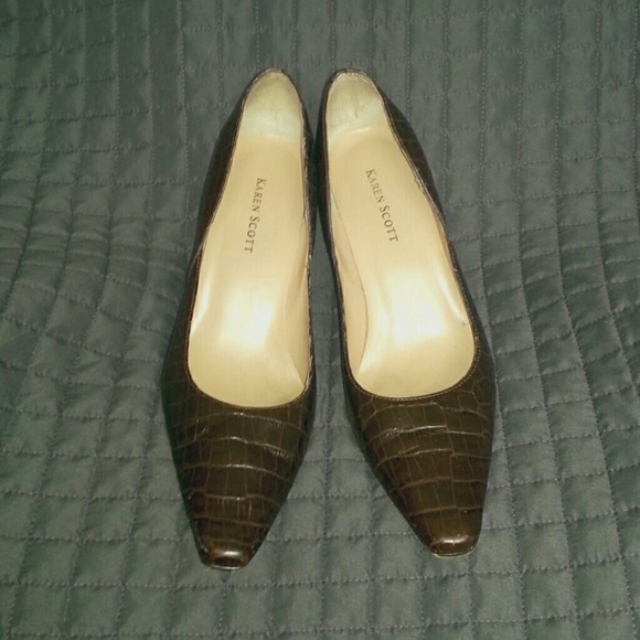 Leather Chocolate Brown Heels Sz 9