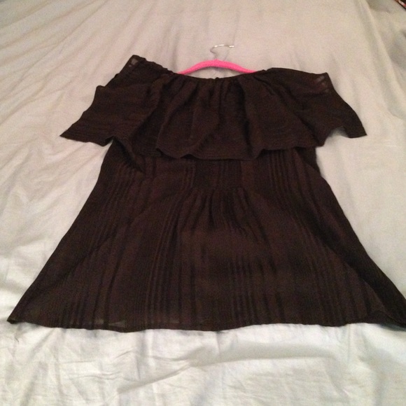 Black cotton sleeveless top pinstripe BCBG