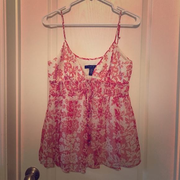 Red floral tank - Picture 1 of 3