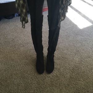 Chinese laundry Riley black over knee suede boot