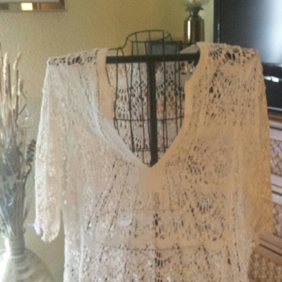 Swim suit crochet cotton cover up.