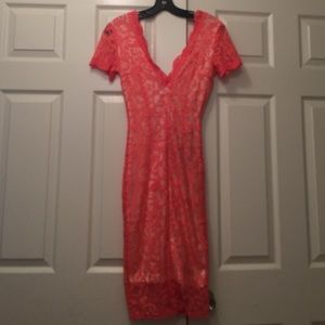 Coral/Cream fully laced dress