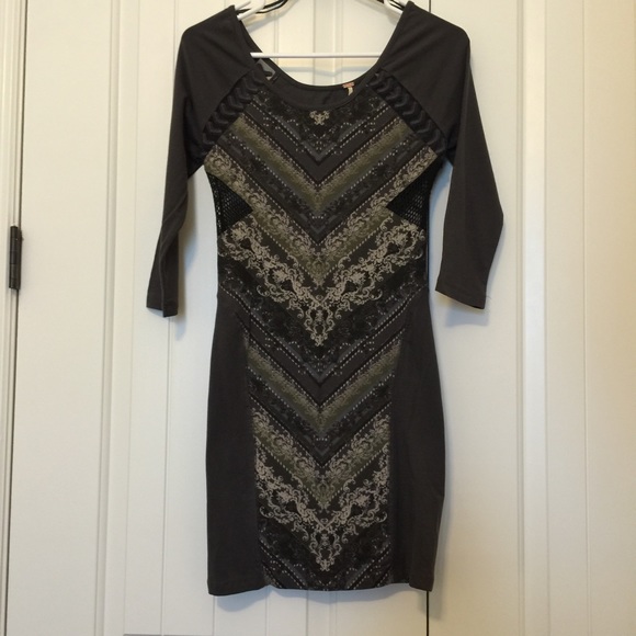 Free People Grey BodyCon Dress