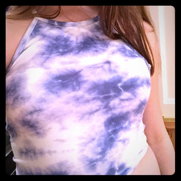 Tie dye halter crop top