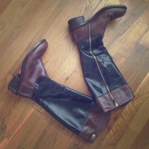 Vince Camuto black/brown equestrian boot
