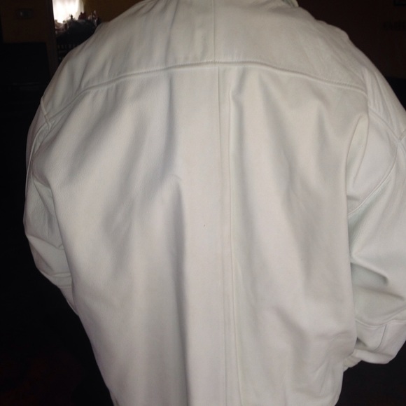 White leather !!mens coat