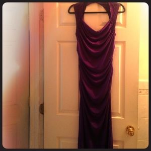 Keyhole back evening gown
