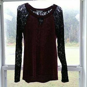 Lace arm sweater