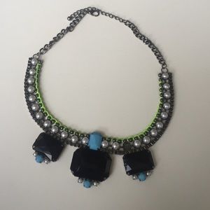 Pearl and stone statement necklace