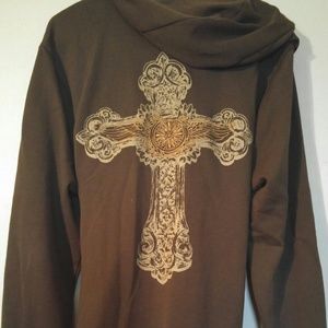 Hoodie knee length sweater